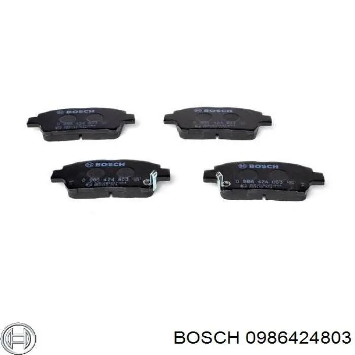 0986424803 Bosch колодки гальмівні передні, дискові