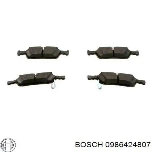 0986424807 Bosch колодки гальмові задні, дискові