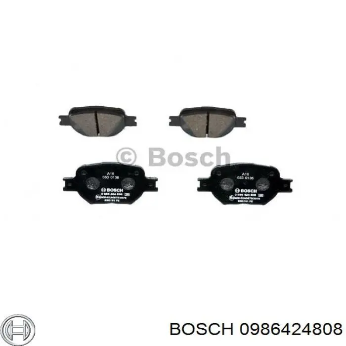 Колодки гальмівні передні, дискові 0986424808 Bosch