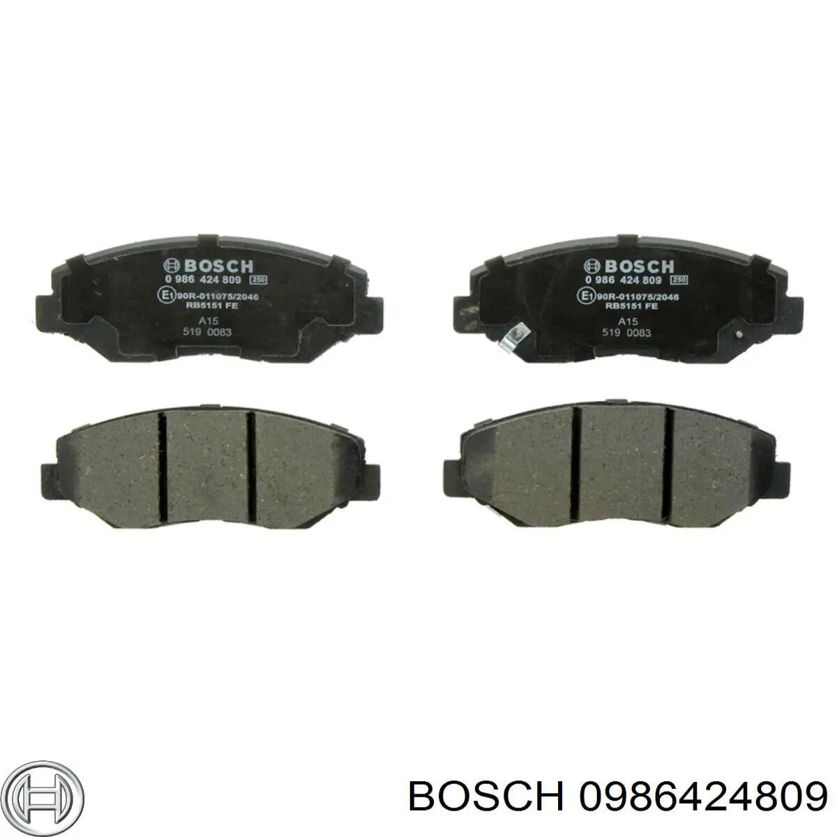 0986424809 Bosch колодки гальмівні передні, дискові