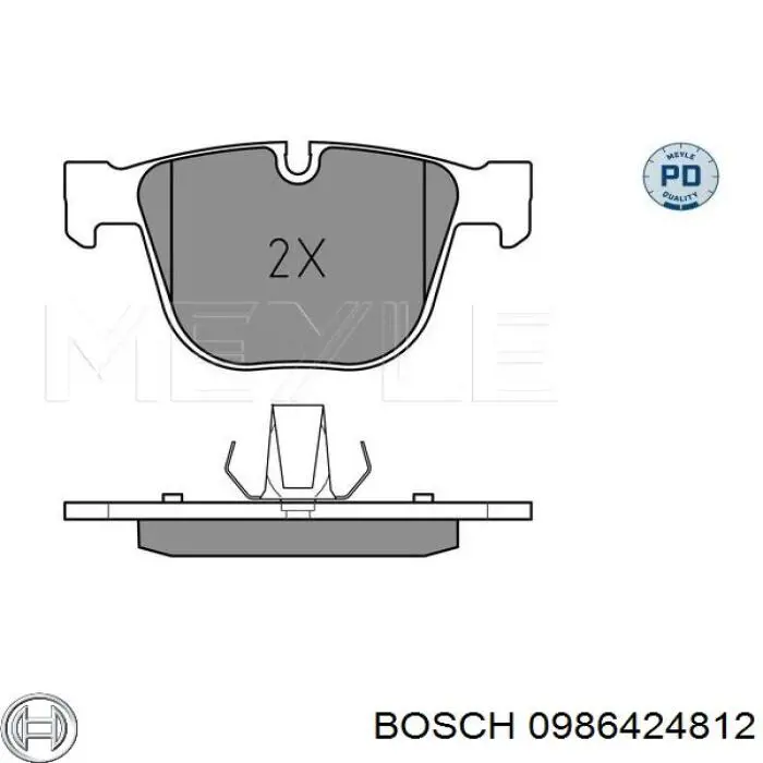 0986424812 Bosch Колодки гальмівні задні, дискові