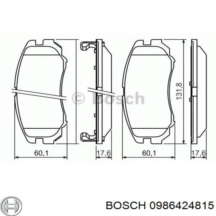 0986424815 Bosch колодки гальмівні передні, дискові