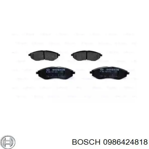 Купити 0986424818 Bosch Колодки гальмівні передні, дискові