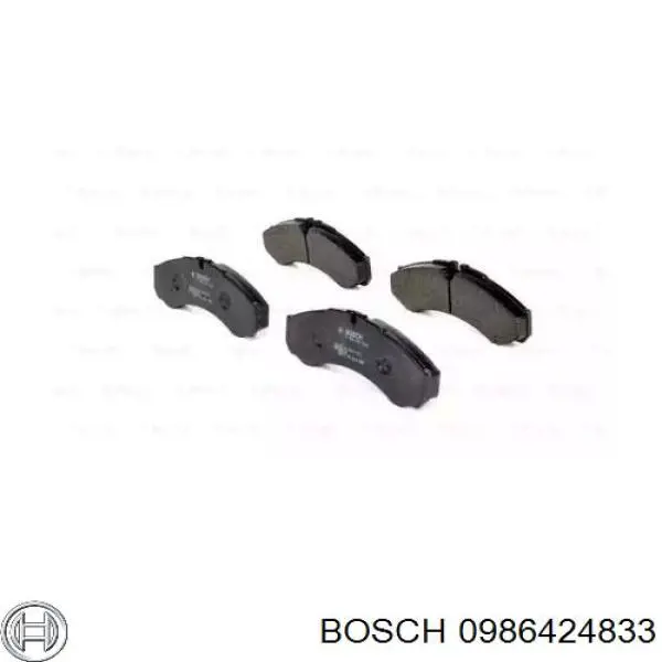 0986424833 Bosch колодки гальмівні передні, дискові