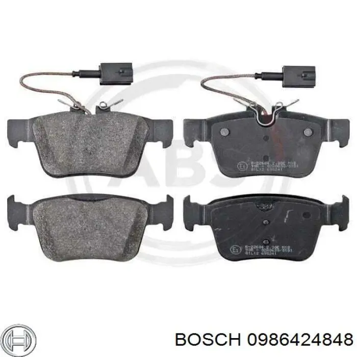 Задні гальмівні колодки Bosch 0986424848 ціна, від 43.99 USD