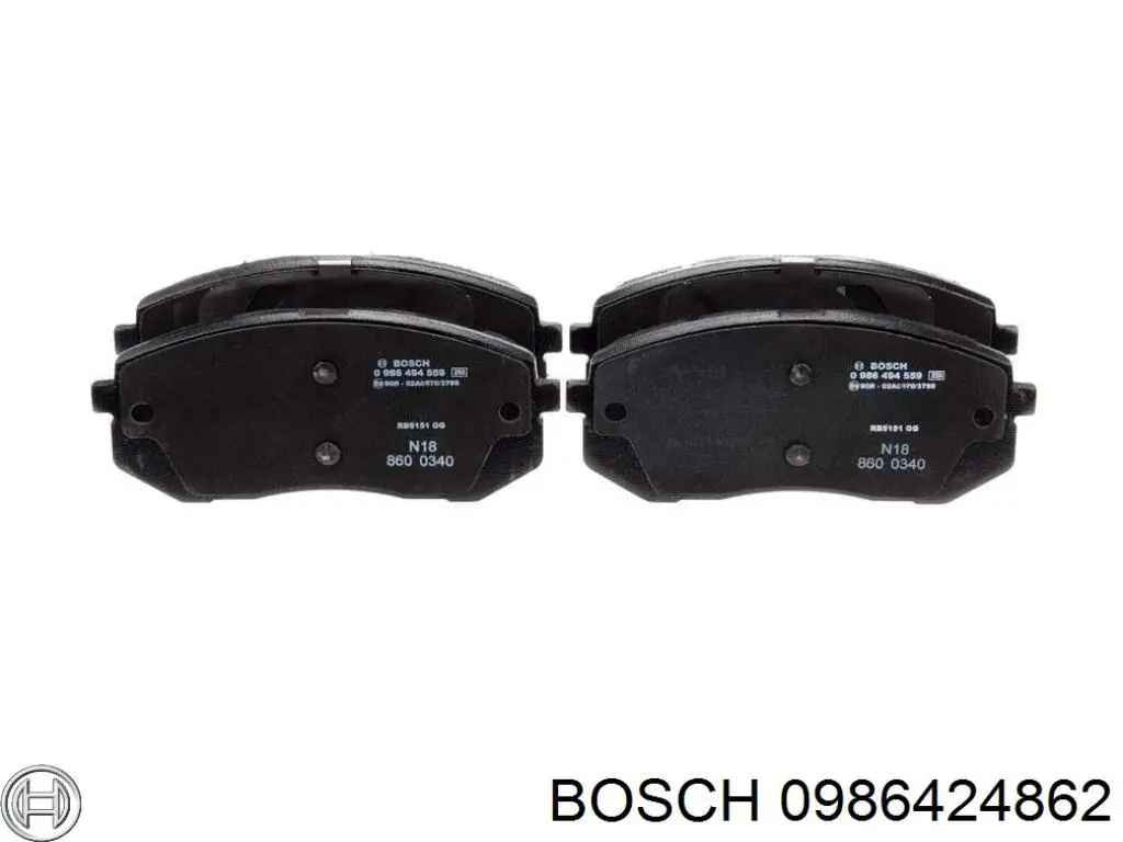 0986424862 Bosch Передні гальмівні колодки