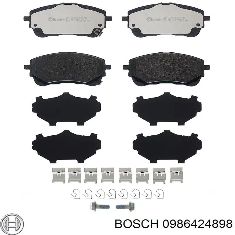 0986424898 Bosch колодки гальмівні передні, дискові