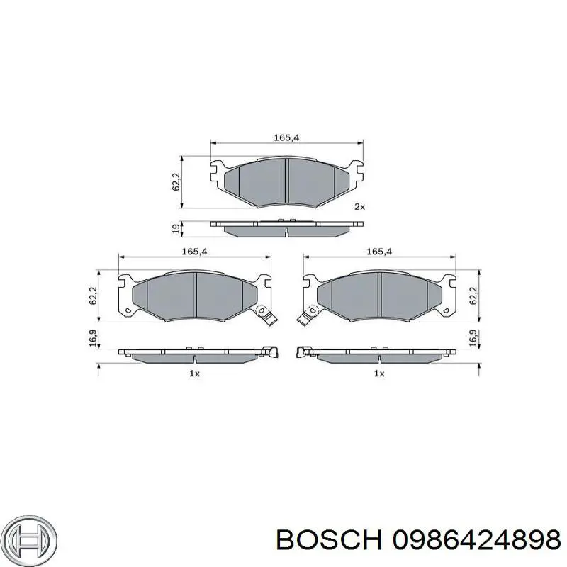 0986424898 Bosch Передні гальмівні колодки