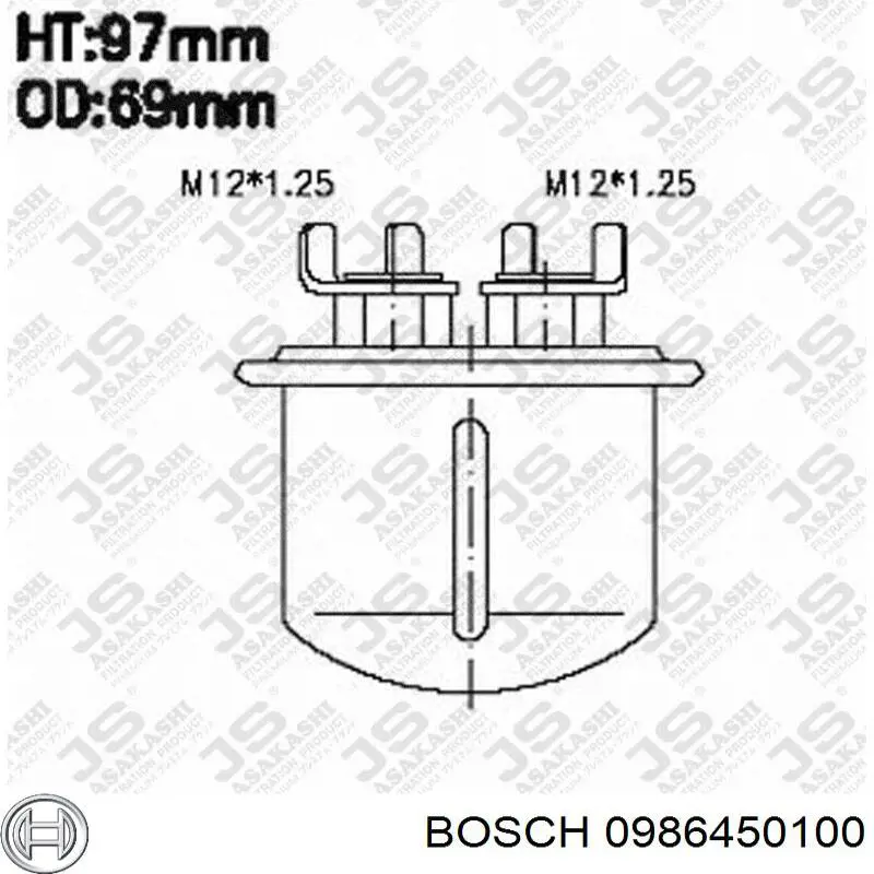 Фільтр тонкого очищення палива Bosch 0986450100 ціна, від 5.07 USD