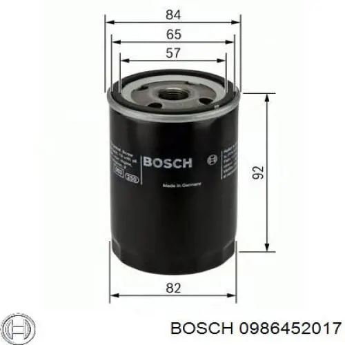 0986452017 Bosch фільтр масляний