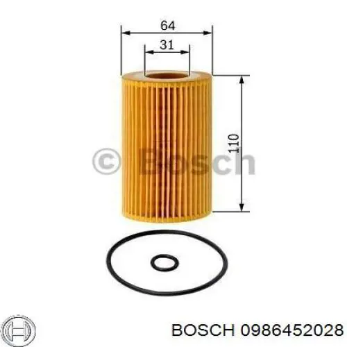 0986452028 Bosch Фільтр масла