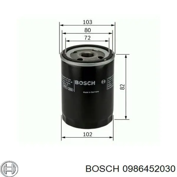 0986452030 Bosch Фільтр масла