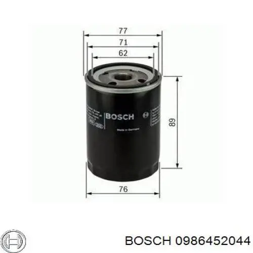 0986452044 Bosch Фільтр масла