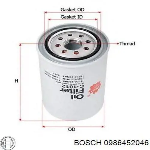 0986452046 Bosch Фільтр масла