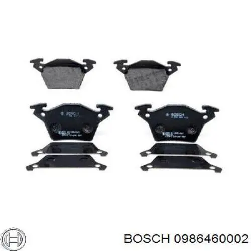 0986460002 Bosch колодки гальмові задні, дискові