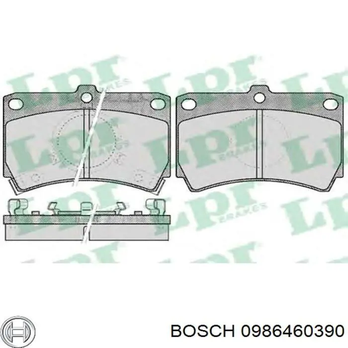 0986460390 Bosch колодки гальмівні передні, дискові