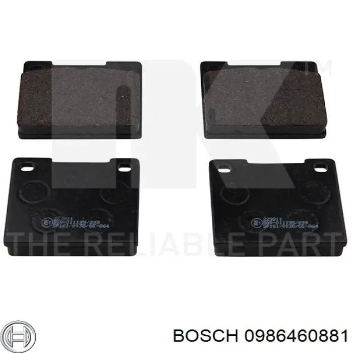 Задні гальмівні колодки 0986460881 Bosch
