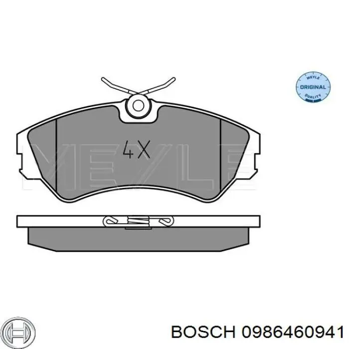 Передні тормозні колодки 0986460941 Bosch