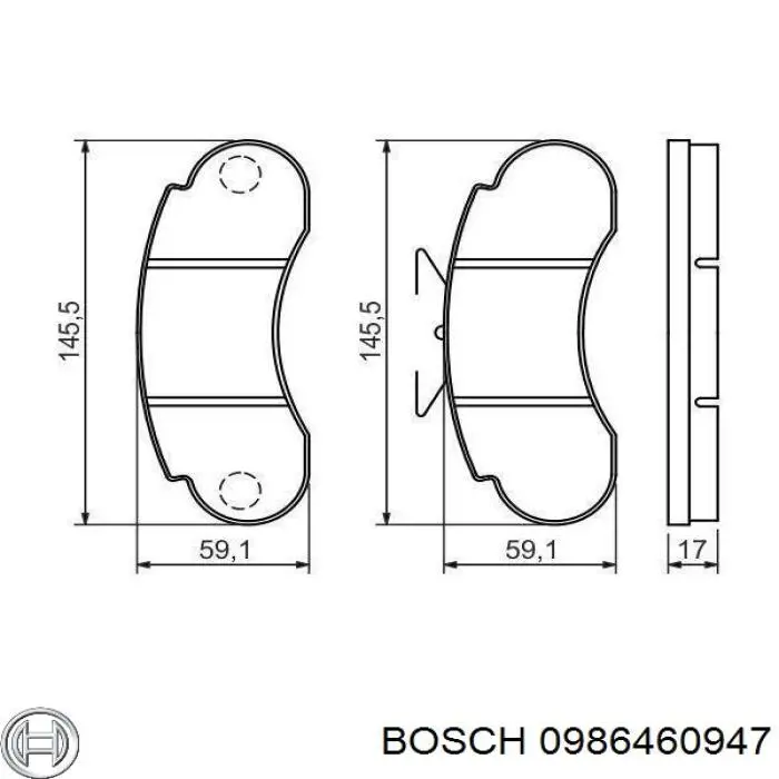 Гальмівні колодки Bosch 0986460947 ціна, від 22.72 USD