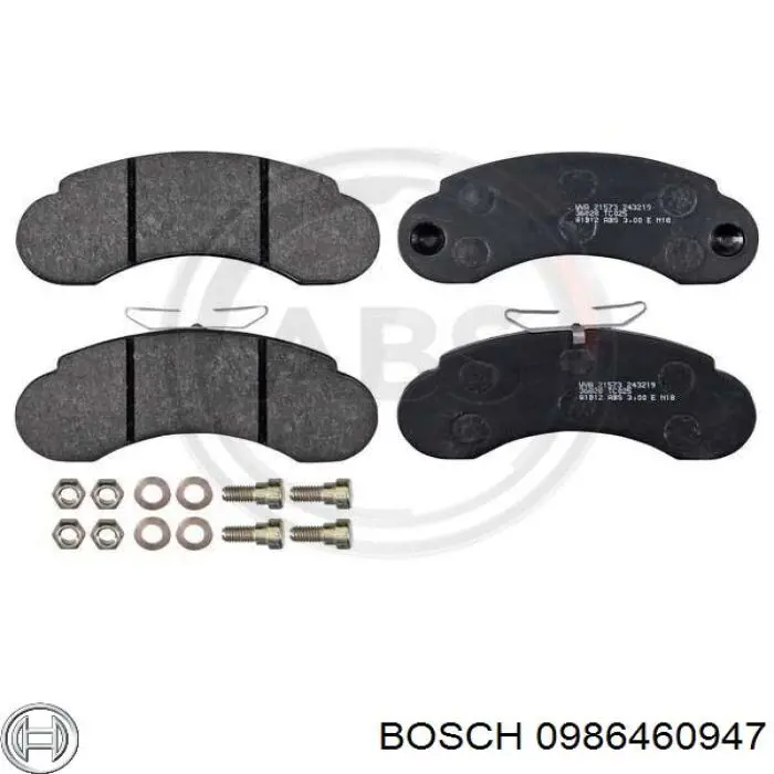 Купити 0986460947 Bosch Колодки гальмівні передні, дискові