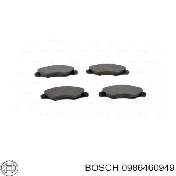 0986460949 Bosch колодки гальмівні передні, дискові
