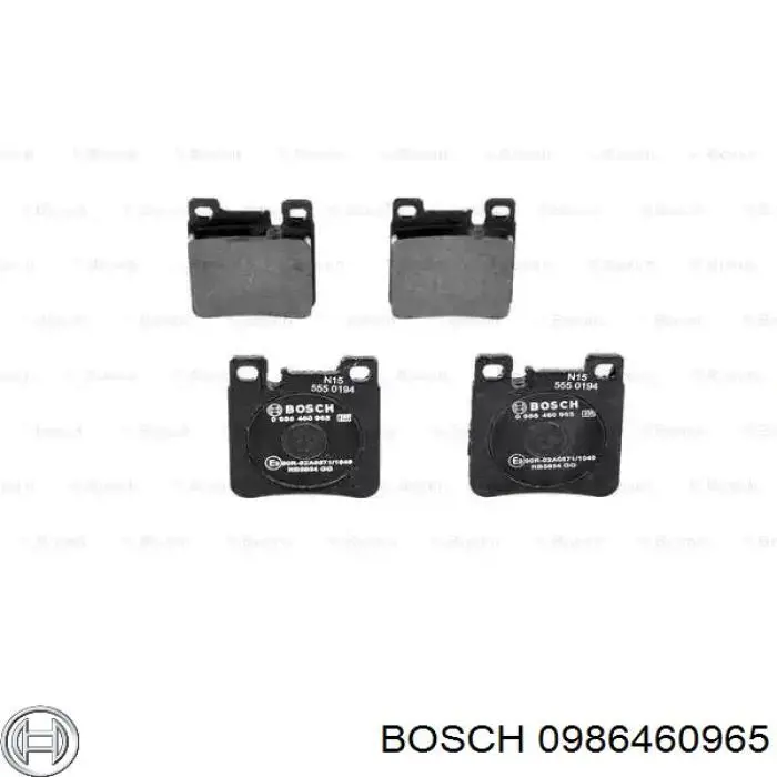 0986460965 Bosch колодки гальмові задні, дискові