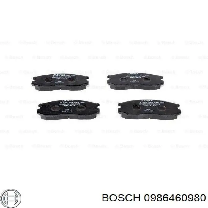 Колодки гальмівні передні, дискові 0986460980 Bosch