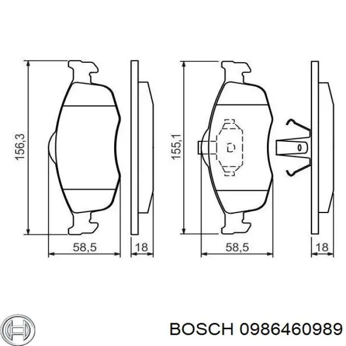 Передні тормозні колодки 0986460989 Bosch