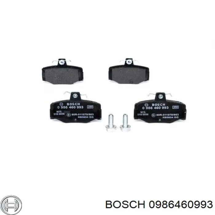 0986460993 Bosch колодки гальмові задні, дискові