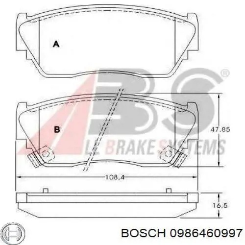 Гальмівні колодки Bosch 0986460997 ціна, від 14.66 USD