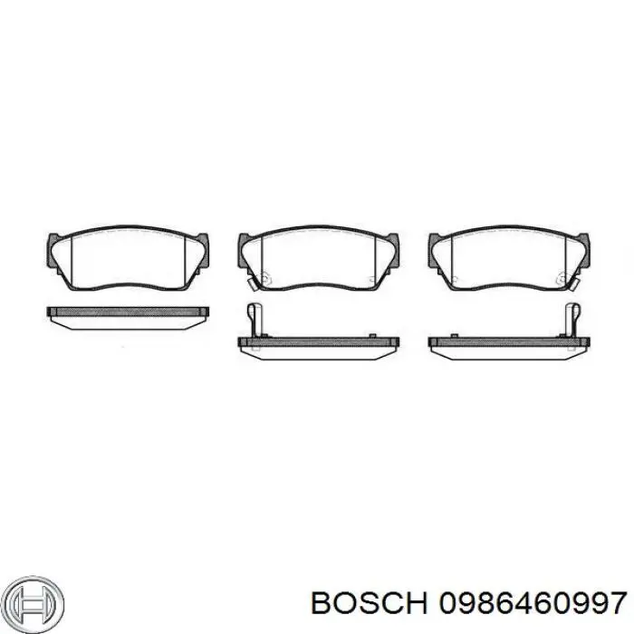 0986460997 Bosch колодки гальмівні передні, дискові