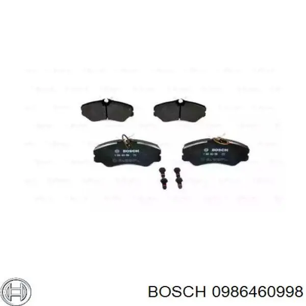 0986460998 Bosch колодки гальмівні передні, дискові