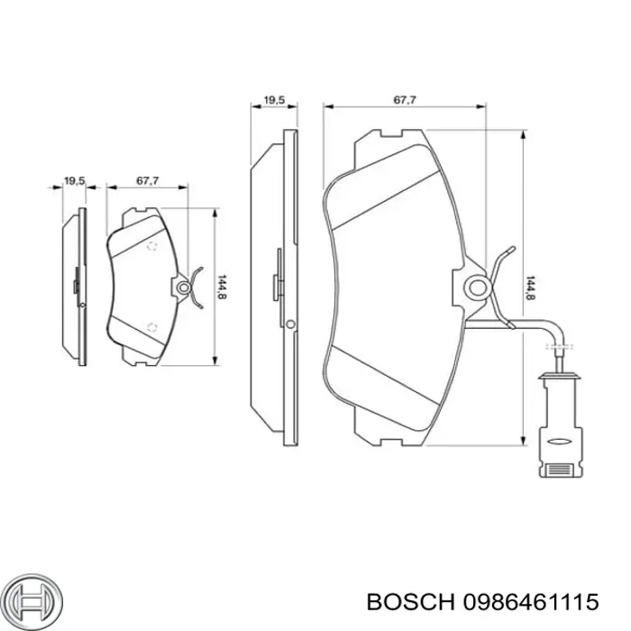 Гальмівні колодки Bosch 0986461115 ціна, від 34.40 USD