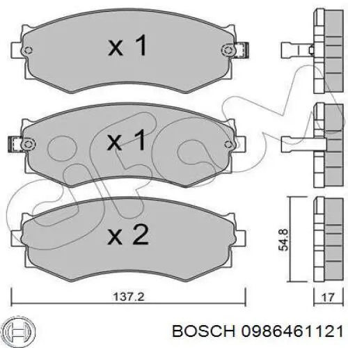 Передні тормозні колодки 0986461121 Bosch