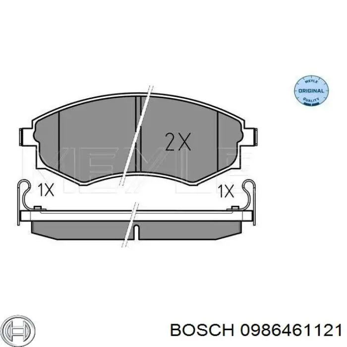 Купити 0986461121 Bosch Колодки гальмівні передні, дискові