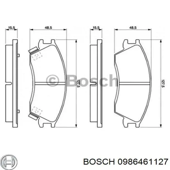 0986461127 Bosch колодки гальмівні передні, дискові