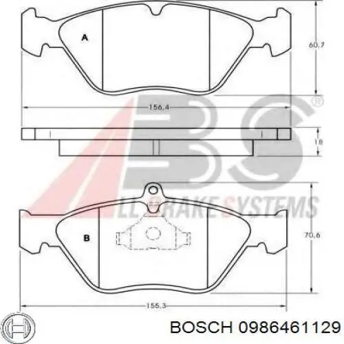 Передні тормозні колодки 0986461129 Bosch