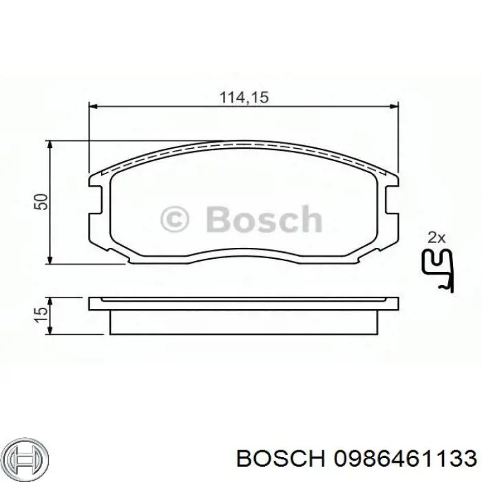 Задні гальмівні колодки 0986461133 Bosch