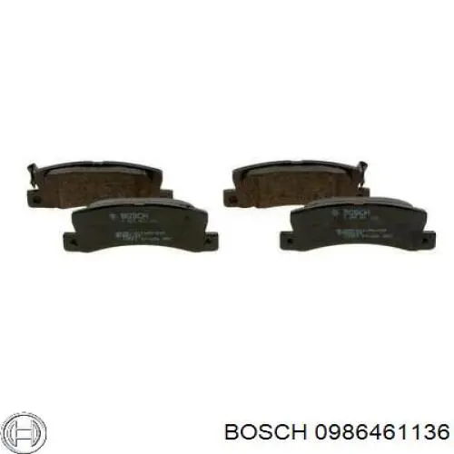 0986461136 Bosch колодки гальмові задні, дискові