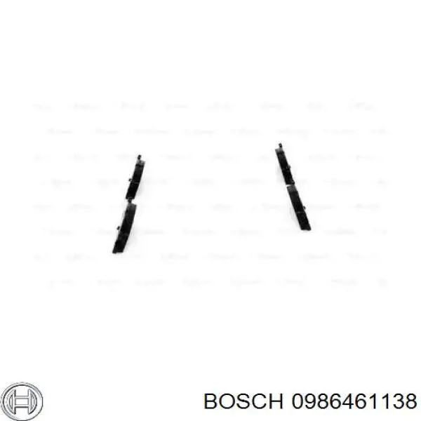 Колодки гальмівні передні, дискові 0986461138 Bosch