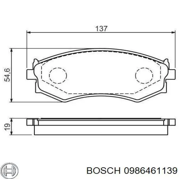0986461139 Bosch колодки гальмівні передні, дискові