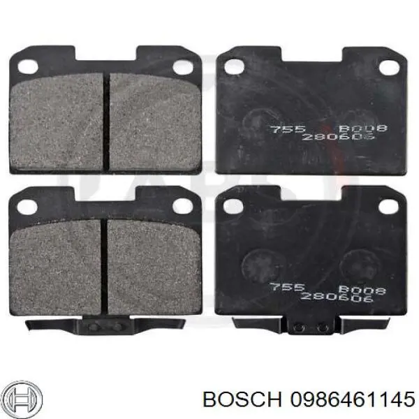 0986461145 Bosch Колодки гальмівні задні, дискові