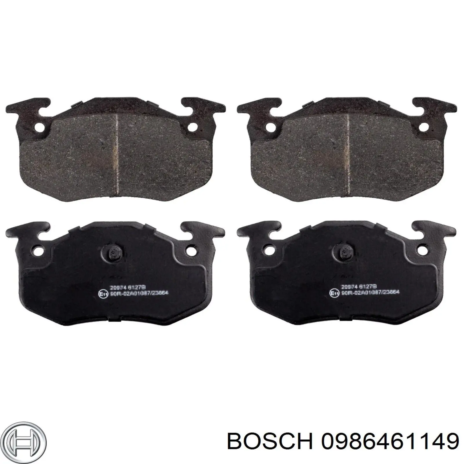0986461149 Bosch колодки гальмові задні, дискові