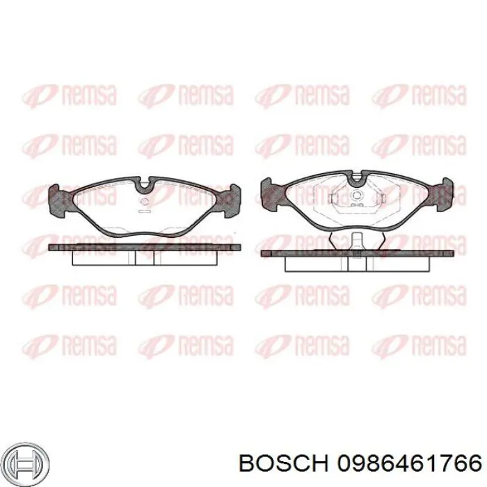 Гальмівні колодки Bosch 0986461766 ціна, від 30.12 USD