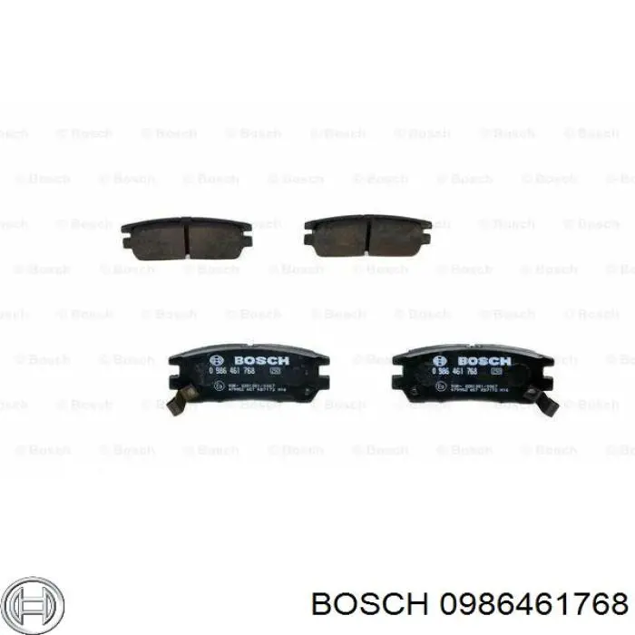 0986461768 Bosch колодки гальмові задні, дискові