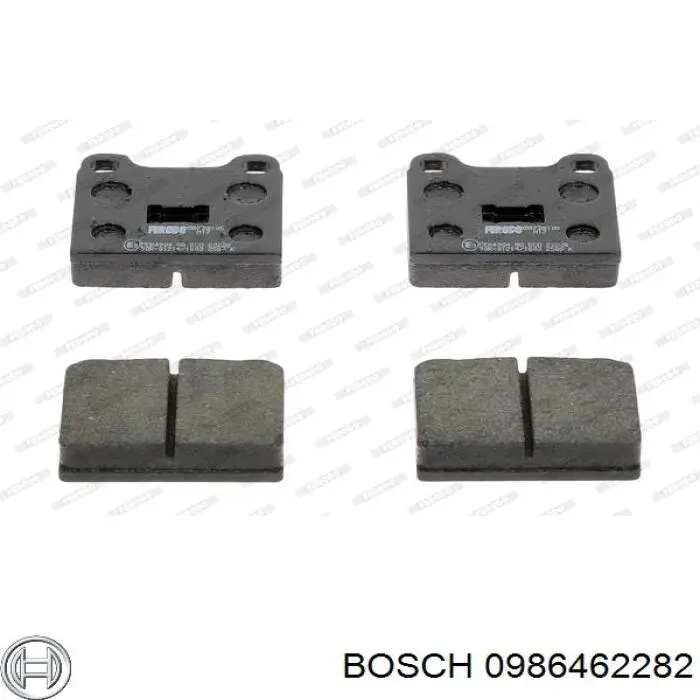 0986462282 Bosch колодки гальмівні передні, дискові