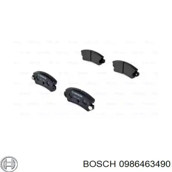 0986463490 Bosch колодки гальмові задні, дискові