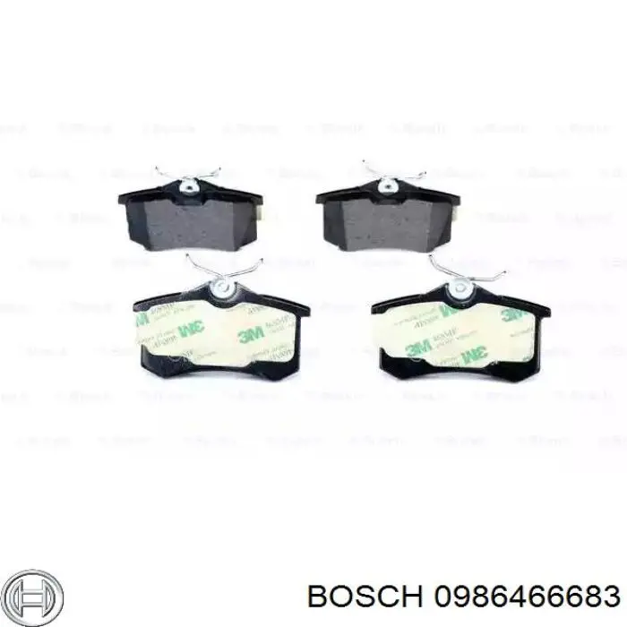 0986466683 Bosch колодки гальмові задні, дискові