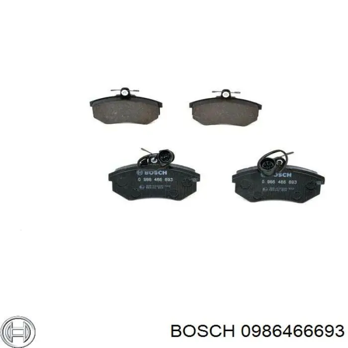 0986466693 Bosch колодки гальмівні передні, дискові