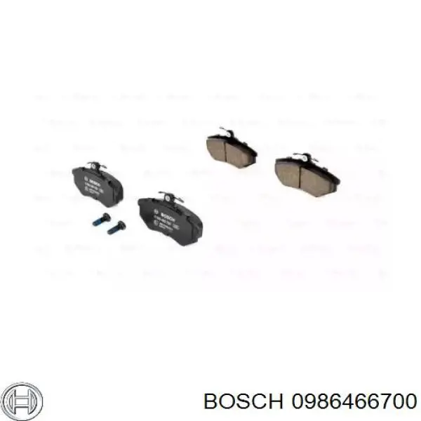 0986466700 Bosch колодки гальмівні передні, дискові